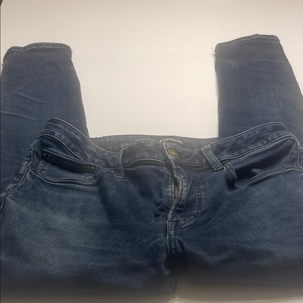 Express Men's Slim Straight Jeans‎ - Dark Blue